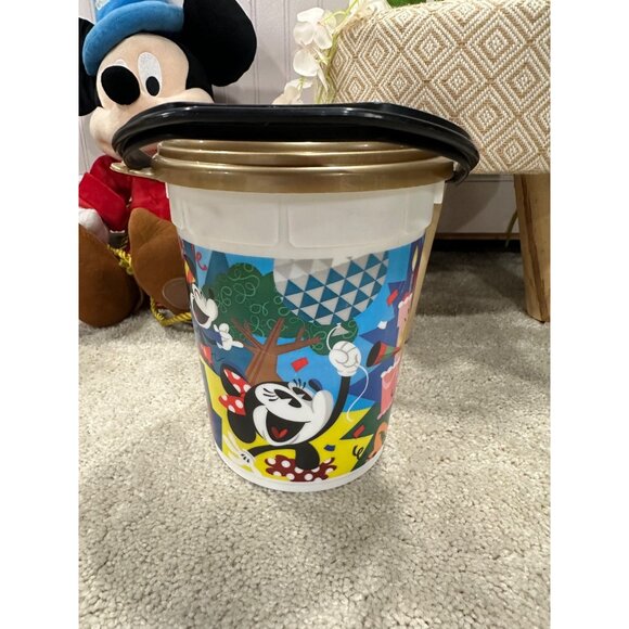 Disney Parks Mickey & Friends Popcorn Buckets Set Of 2 With Handles & Lids - Picture 9 of 11